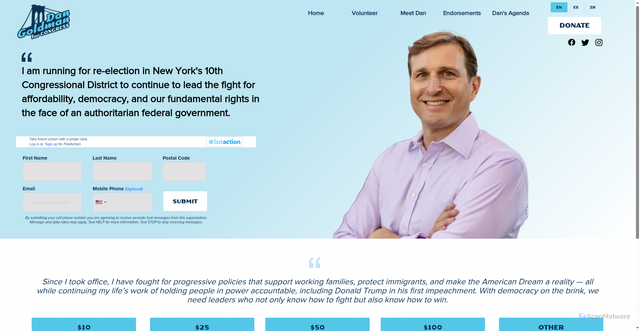 Security scan screenshot of https://www.dangoldmanforny.com/