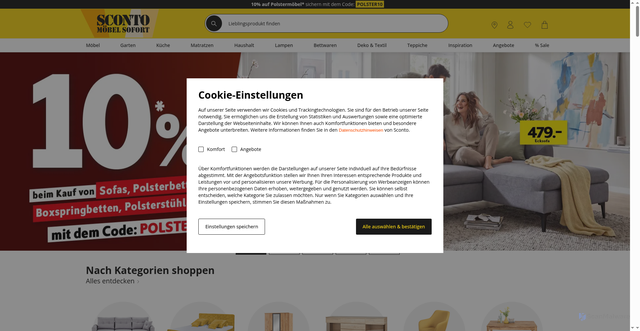 Security scan screenshot of https://sconto.de