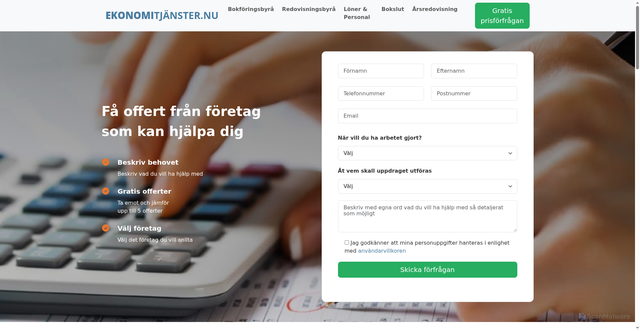 Security scan screenshot of https://ekonomitjanster.nu