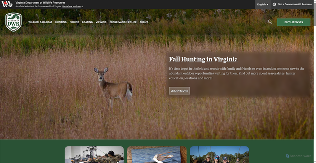 Security scan screenshot of https://dwr.virginia.gov/