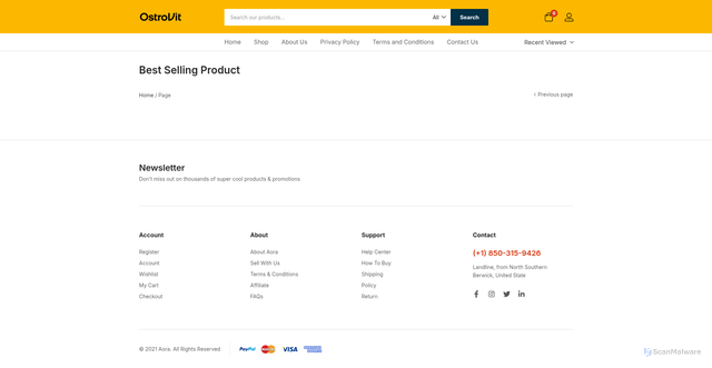 Security scan screenshot of https://ostrovituae.com/best-selling-product/