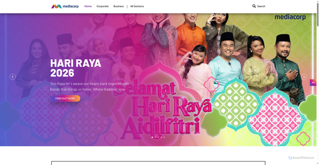 Security scan screenshot of https://www16.mediacorp.sg