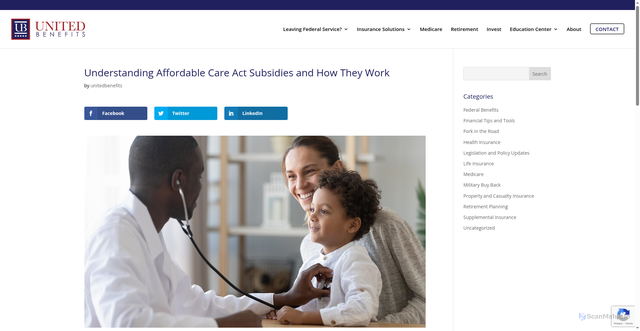 Security scan screenshot of https://unitedbenefits.com/understanding-affordable-care-act-subsidies-and-how-they-work/