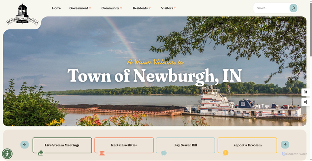 Security scan screenshot of https://www.newburgh.in.gov/