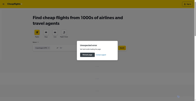 Security scan screenshot of https://cheapflights.co.uk