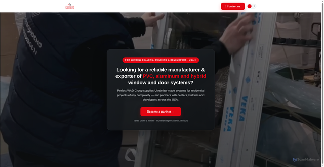 Security scan screenshot of https://perfectwadgroup.shop/