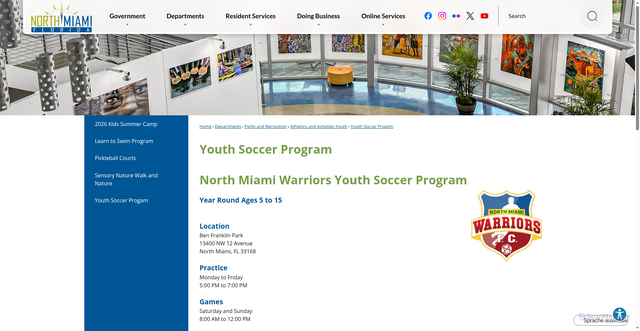 Security scan screenshot of https://www.northmiamifl.gov/1087/Youth-Soccer-Progam