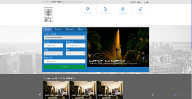 Security scan screenshot of http://sissaeliving.com/