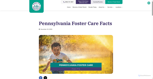 Security scan screenshot of https://fccy.org/pennsylvania-foster-care-facts/