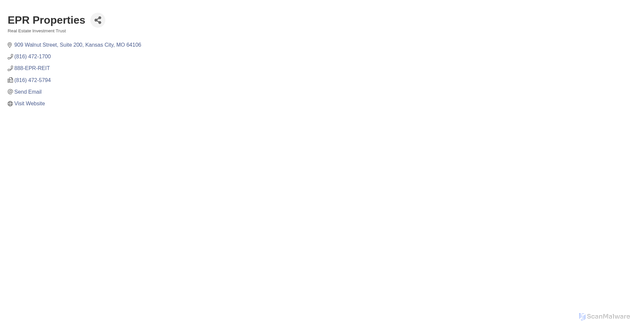 Security scan screenshot of http://catskillsny.chambermaster.com/list/member/epr-properties-kansas-city-16102