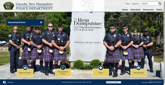 Security scan screenshot of https://www.lincolnnhpd.gov/