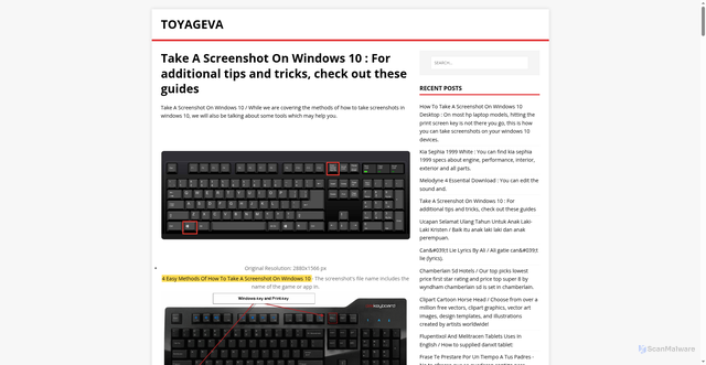 Security scan screenshot of https://avegayot.pages.dev/posts/take-a-screenshot-on-windows-10/