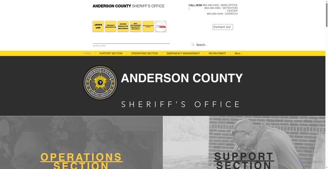 Security scan screenshot of https://www.andersonsheriff.org/