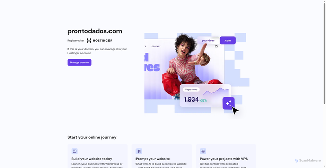Security scan screenshot of http://prontodados.com/