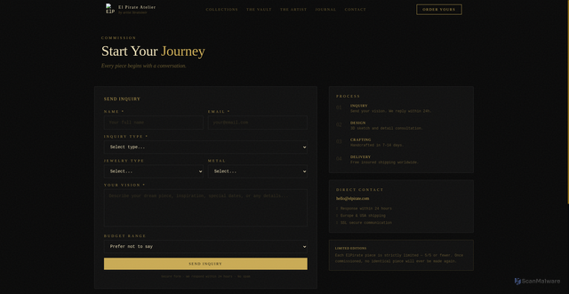 Security scan screenshot of https://elpirate.pages.dev/contact/