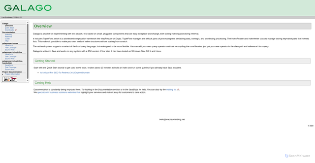 Security scan screenshot of https://galagosearch.org