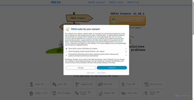 Security scan screenshot of https://www.pdf24.org