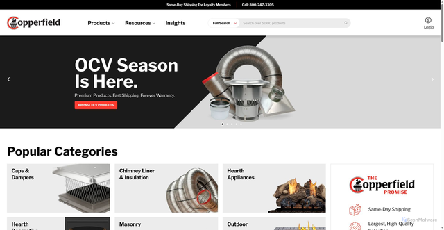 Security scan screenshot of https://copperfield.com