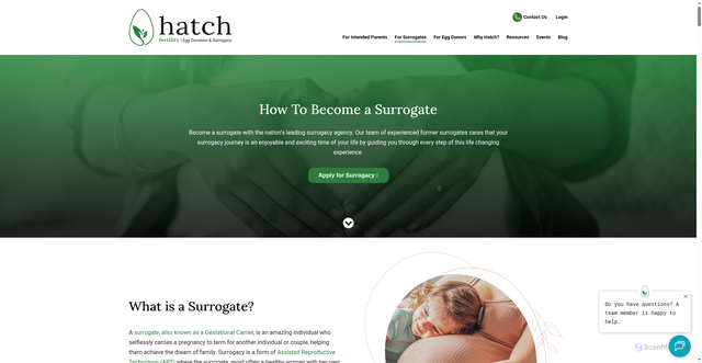 Security scan screenshot of https://www.hatch.us/how-to-become-a-surrogate