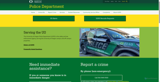 Security scan screenshot of cdn.uoregon.edu