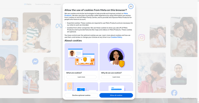 Security scan screenshot of https://familycenter.meta.com/