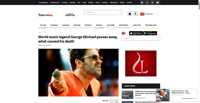 Security scan screenshot of https://www.balkanweb.com/en/ndahet-nga-jeta-legjenda-e-muzikes-boterore-george-michael-cfare-e-shkaktoi-vdekjen-e-tij/