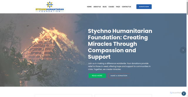Security scan screenshot of https://www.stychnohumanitarianfoundation.com
