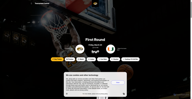 Security scan screenshot of https://mutigers.com