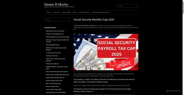 Security scan screenshot of https://dennisbmorleyb.pages.dev/hkssn-social-security-benefits-cap-2025-mgdkw/