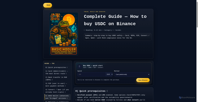 Security scan screenshot of https://cryptoslug.pages.dev/en/guides/guide-cryptoslug-usdc
