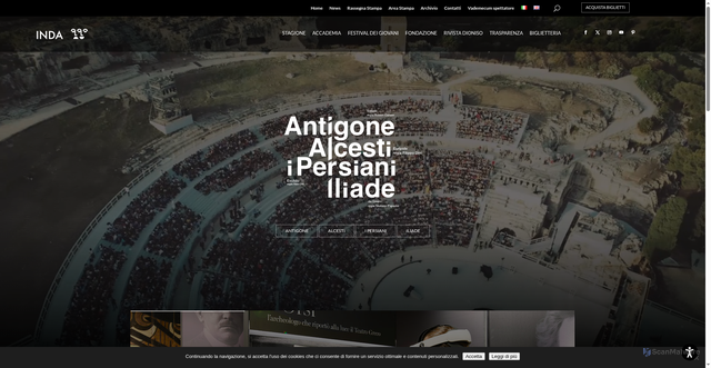 Security scan screenshot of https://www.indafondazione.org/