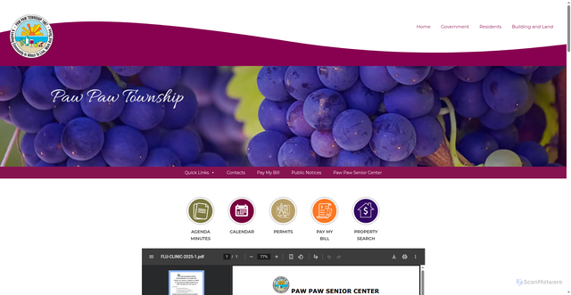 Security scan screenshot of https://pawpawtownshipmi.gov/