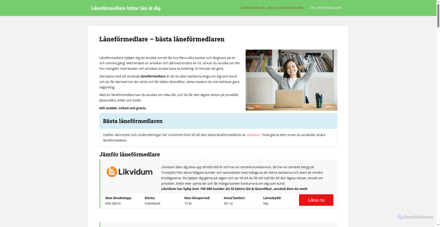 Security scan screenshot of https://xn--lnefrmedlaren-pfb2x.se