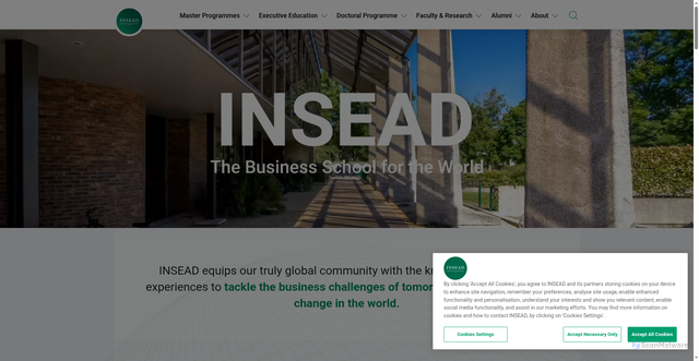 Security scan screenshot of https://insead.edu