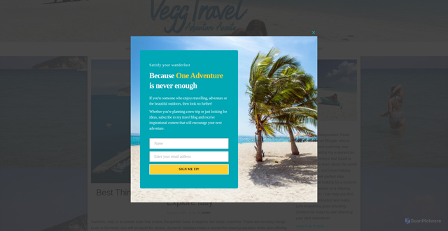 Security scan screenshot of https://veggtravel.com/things-to-do-in-sorrento/