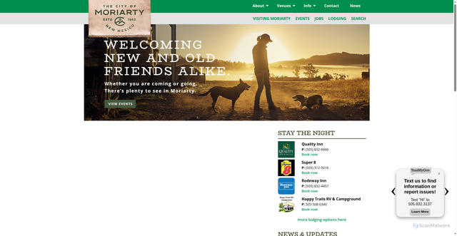 Security scan screenshot of https://www.cityofmoriarty.org/