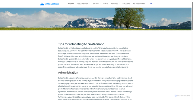 Security scan screenshot of http://living-in-switzerland.ch/