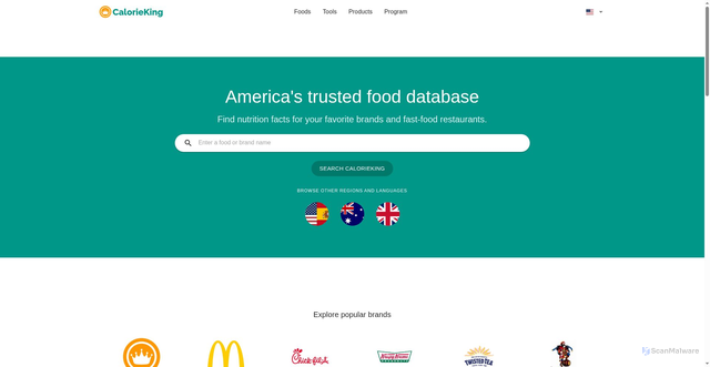 Security scan screenshot of https://www.calorieking.com