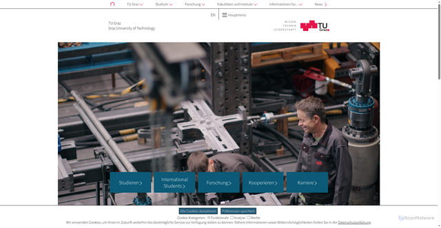 Security scan screenshot of https://www.tugraz.at