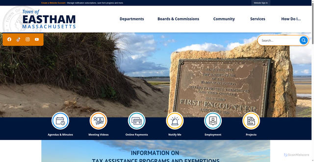 Security scan screenshot of https://eastham-ma.gov/
