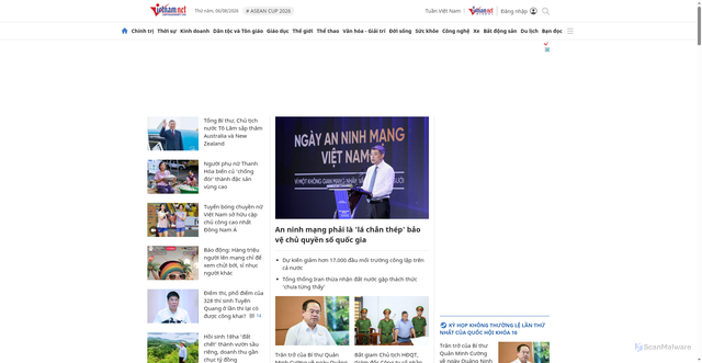 Security scan screenshot of https://vietnamnet.vn