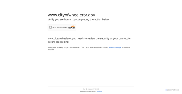 Security scan screenshot of https://www.cityofwheeleror.gov/