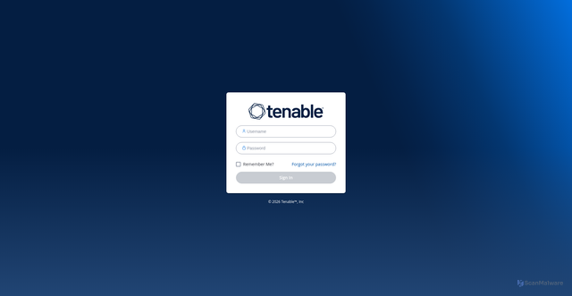 Security scan screenshot of https://sensor.cloud.tenable.com