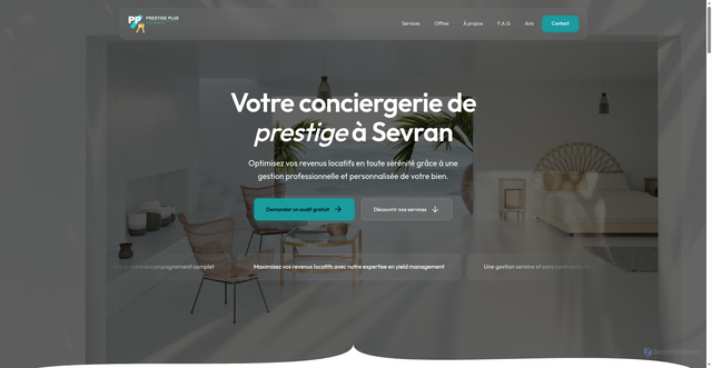 Security scan screenshot of http://plusconciergerie.com/