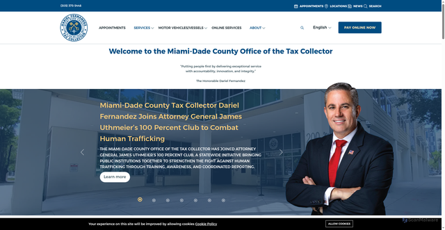 Security scan screenshot of https://mdctaxcollector.gov/