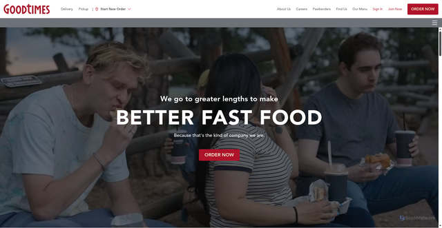 Security scan screenshot of https://www.goodtimesburgers.com/