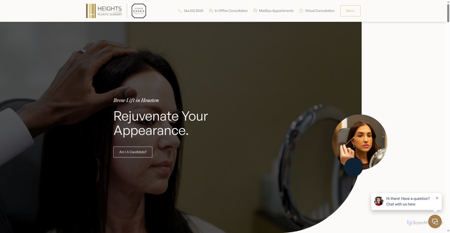 Security scan screenshot of https://heightsplasticsurgeryhouston.com/services/browlift-in-houston/