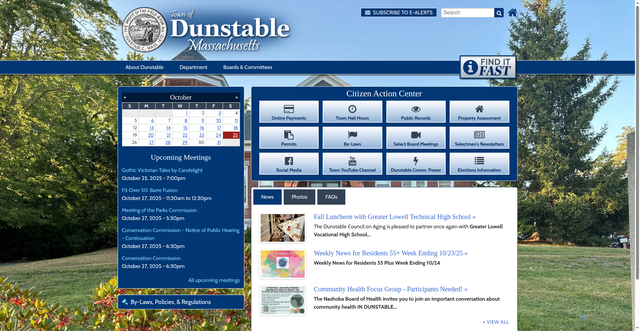 Security scan screenshot of https://www.dunstable-ma.gov/