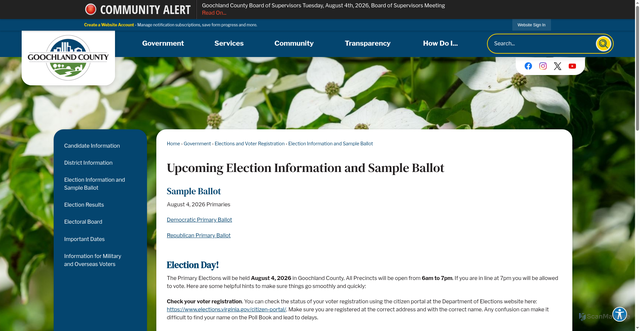 Security scan screenshot of https://www.goochlandva.us/848/Election-Information-and-Sample-Ballot