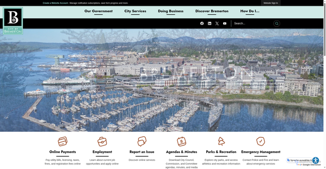 Security scan screenshot of https://bremertonwa.gov/
